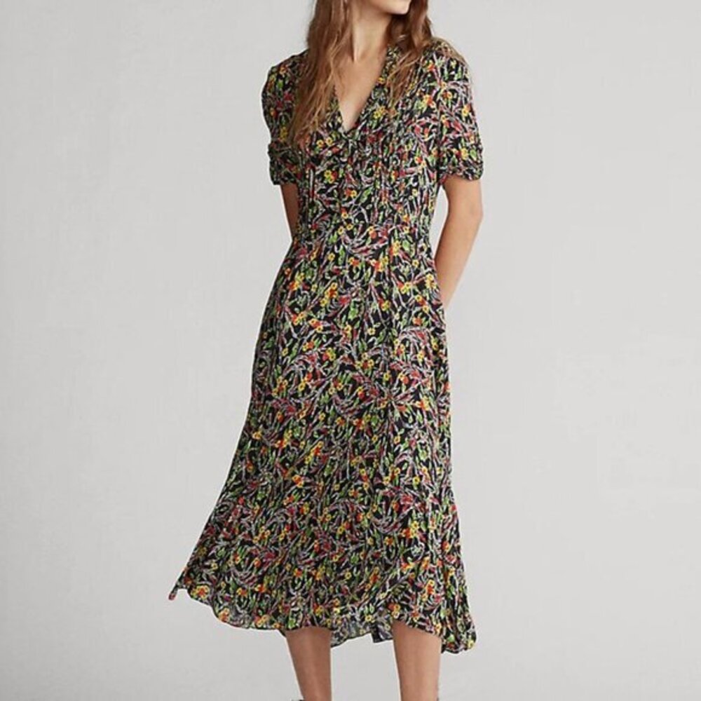 Last Call! Euc Polo Rl Grace Silk Blend Floral Midi Dress 0, Xs $398